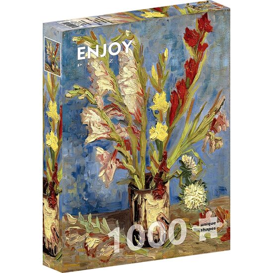 Puzzle 1000 piese Enjoy - Vincent Van Gogh: Vase with Gladioli and Chinese Asters