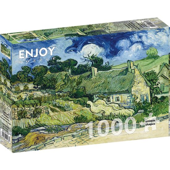 Puzzle 1000 piese Enjoy - Vincent Van Gogh: Thatched Cottages at Cordeville
