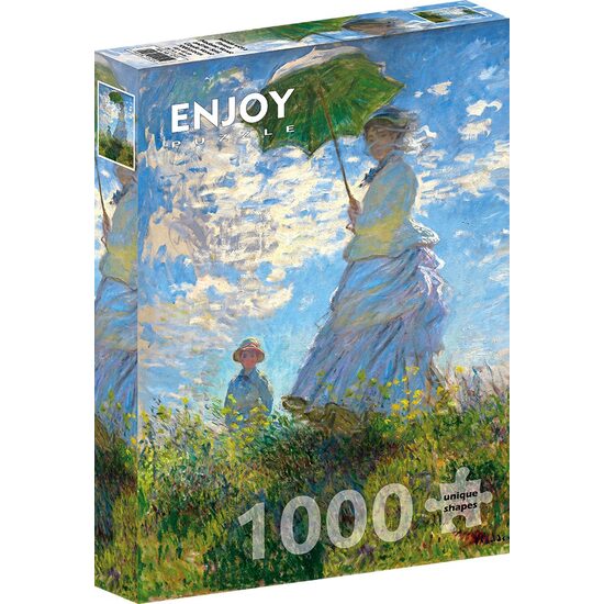 Puzzle 1000 piezas Enjoy - Claude Monet: Mujer con sombrilla (Madame Monet y su hijo)