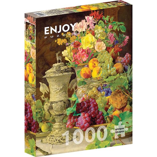 Puzzle 1000 pièces Enjoy - Ferdinand Georg Waldmuller : Nature morte aux fruits
