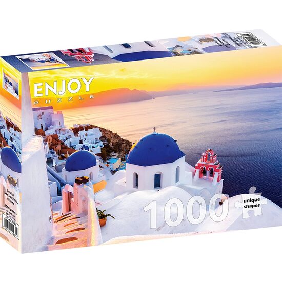 Puzzle 1000 pièces Enjoy - Lever de soleil sur Santorin, Grèce