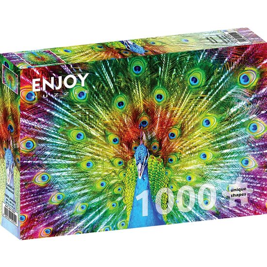 Puzzle 1000 piezas Enjoy - Pavo real de colores