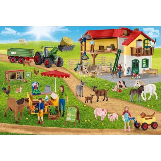 Puzzle 100 Teile – Farm World: Bauernhof und Markt