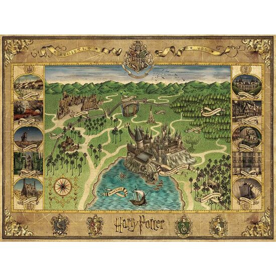 Puzzle 1500 Teile - Karte von Hogwarts