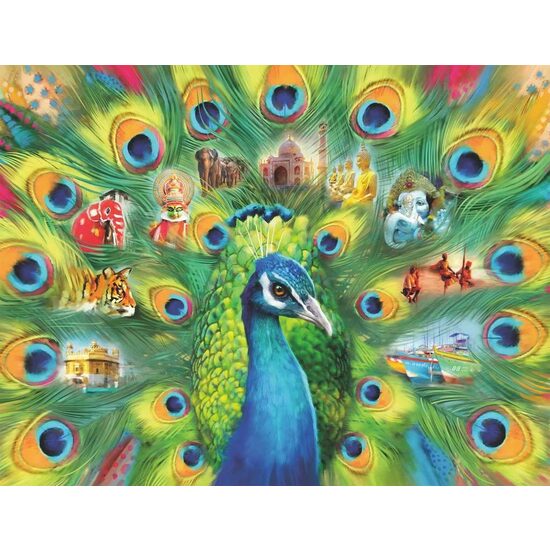Puzzle 2000 Teile - Land des Pfaus