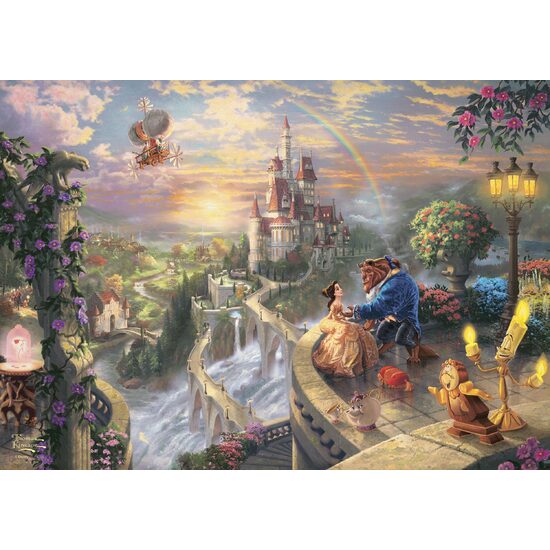 Puzzle 500 Teile – Thomas Kinkade: Die Schöne und das Biest, Metallbox