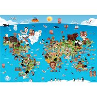 Puzzle 260 Teile - Cartoon-Weltkarte
