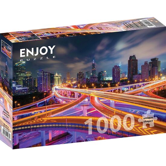 Puzzle 1000 piese Enjoy - Shanghai Downtown at Night