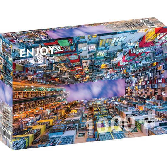 Puzzle 1000 Teile Enjoy – Buntes Apartmentgebäude, Hongkong