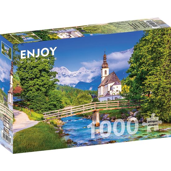 Puzzle 1000 piese Enjoy - Small Church in Ramsau, Germany