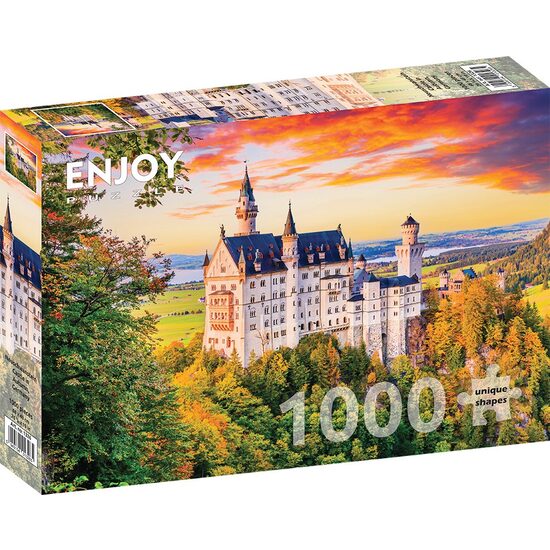Puzzel 1000 stukjes Geniet van - Kasteel Neuschwanstein in de herfst, Duitsland