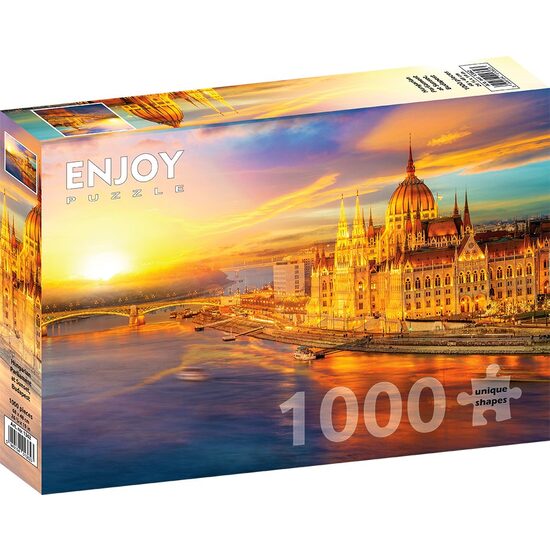 Puzzle 1000 piese Enjoy - Hungarian Parliament at Sunset, Budapest