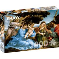 Puzzle 1000 Teile Viel Spaß – Lorenzo Lotto: Madonna mit Kind und den Heiligen Katharina und Thomas