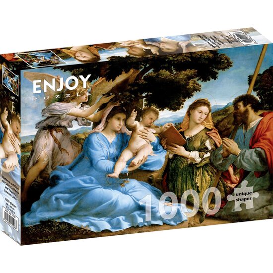 Puzzle 1000 piese Enjoy - Lorenzo Lotto: Madonna and Child with Saints Catherine and Thomas