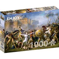 Puzzle 1000 Teile Genießen Sie - Jacques-Louis David: Die Intervention der Sabinerinnen
