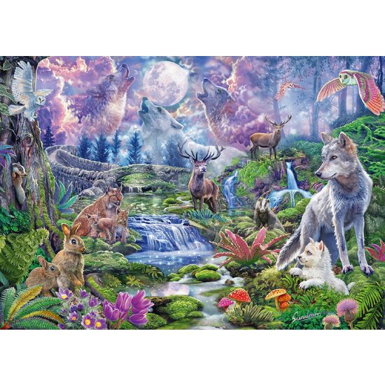 1000-teiliges Puzzle Schmidt - Steve Sundram: Moonlit Wildlife