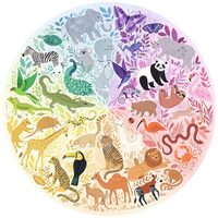 Puzzle 500 Teile rund Ravensburger - Farbkreis - Tiere