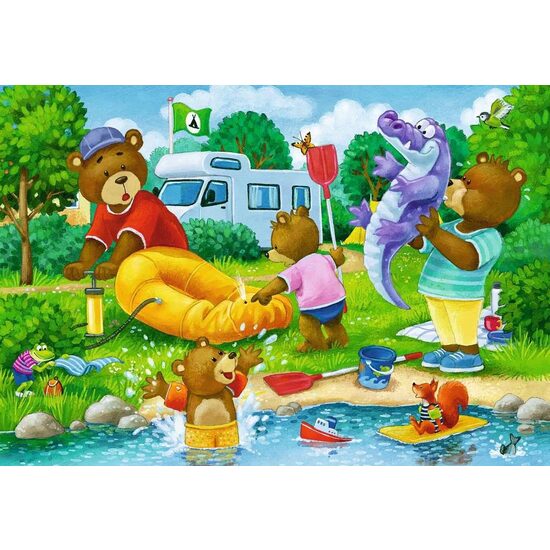 Puzzle 2x24 piese Ravensburger - Ursi In Camping