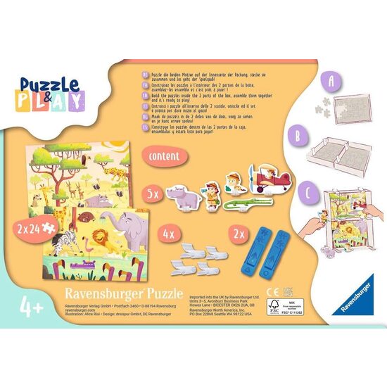Puzzle 2x24 Teile Ravensburger - Safaritiere