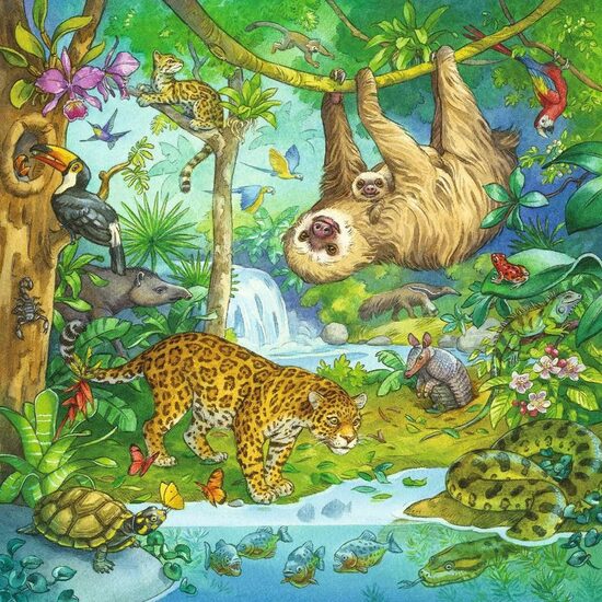 Puzzle 3x49 piese Ravensburger - Aventuri In Jungla