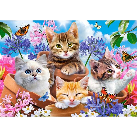 Puzzle 500 piese Castorland - Kittens with Flowers