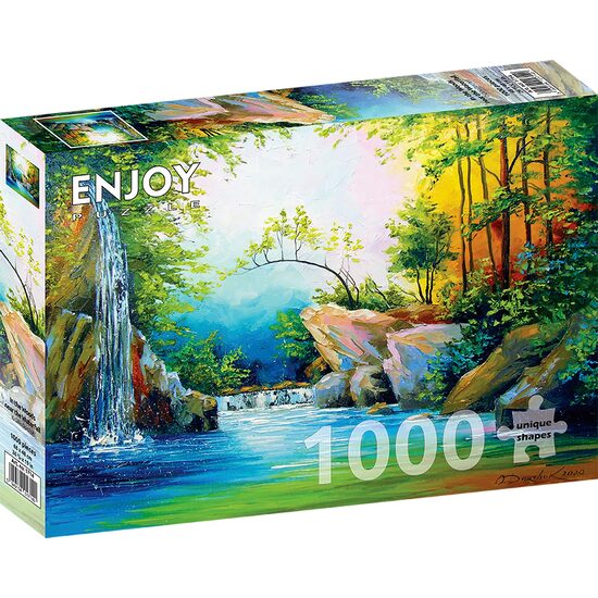 Puzzle 1000 piese ENJOY - In the Woods near the Waterfall