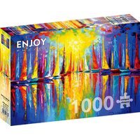 Puzzle 1000 Teile ENJOY - Regenbogen-Segelboote