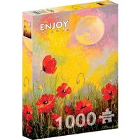 Puzzle 1000 Teile ENJOY – Mohnblumen im Mondlicht