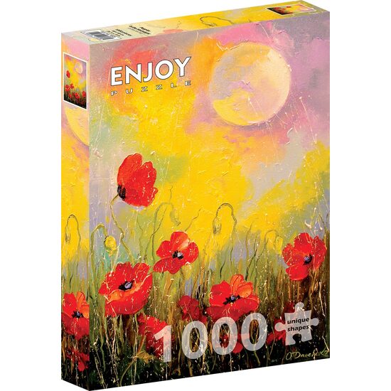 Puzzle 1000 Teile ENJOY – Mohnblumen im Mondlicht