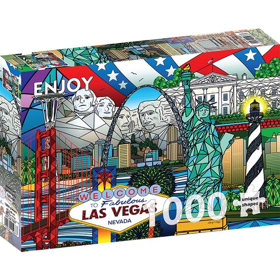 Puzzle 1000 pièces ENJOY - Collage de monuments américains