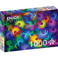Puzzle 1000 pieces ENJOY - Abstract Neon Feathers