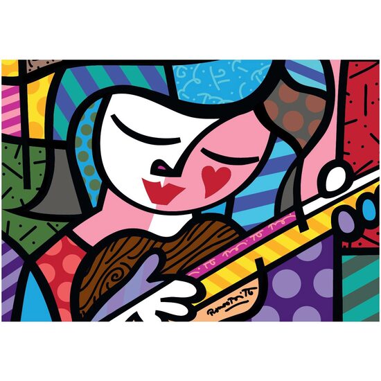 Puzzle 1000 pieces Bluebird - Romero Britto: Girl with guitar