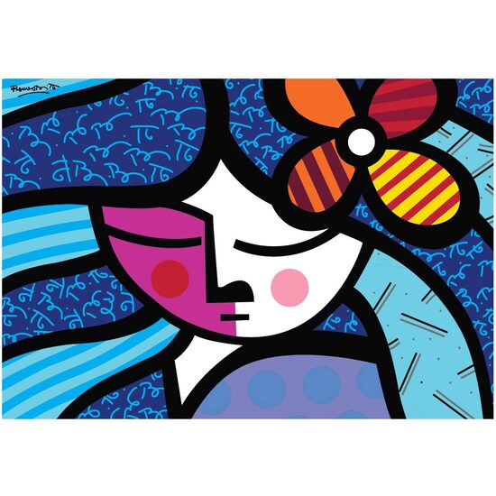 Puzzle 1000 pieces Bluebird - Romero Britto: Girl with flower