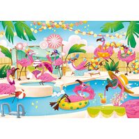 Puzzle 104 pezzi Clementoni - Supercolor Flamingo Party - Effetto Lucido