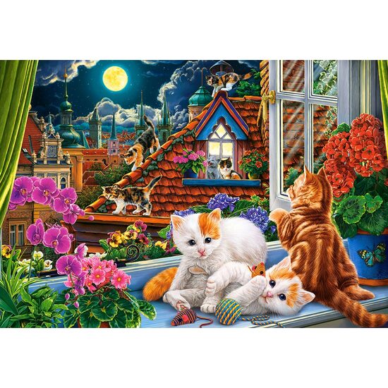 Puzzle 1500 pièces Castorland - Chatons sur le toit