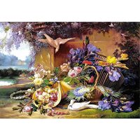 Puzzle 2000 pièces Castorland - Eugène Bidau : Elégante nature morte aux fleurs