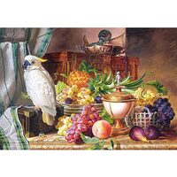 Puzzel 3000 stukjes Castorland - Josef Schuster: Stilleven met fruit en een kaketoe