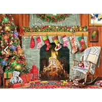 Puzzel 500 stukjes XXL Eurographics - Kerstmis bij de open haard