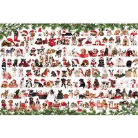 Puzzel 1000 stukjes Eurographics - Holiday Dogs Blik