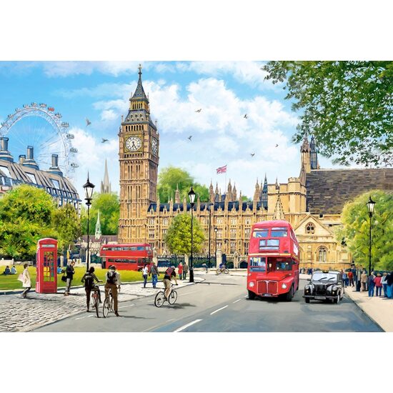 Puzzle 1000 pièces Castorland - Matinée occupée à Londres
