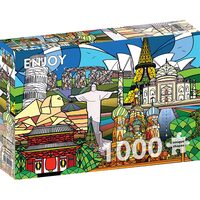 Puzzel 1000 stukjes ENJOY - Wereldmonumenten