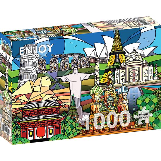 Puzzel 1000 stukjes ENJOY - Wereldmonumenten