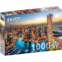 Puzzel 1000 stukjes GENIET - Dubai Marina bij nacht
