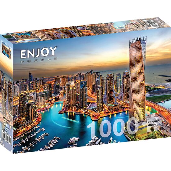 Puzzel 1000 stukjes GENIET - Dubai Marina bij nacht