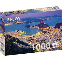 Puzzel 1000 stukjes ENJOY - Rio de Janeiro bij nacht, Brazilië