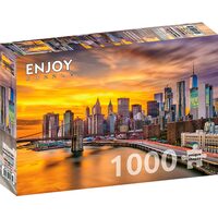 Puzzel 1000 stukjes ENJOY - Skyline van New York in de schemering