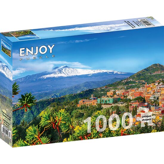 Puzzel 1000 stukjes GENIET - Etna vulkaan en Taormina, Sicilië