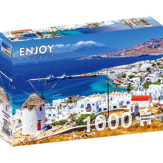 Puzzel 1000 stukjes ENJOY - eiland Mykonos, Griekenland