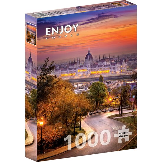 Puzzle 1000 piezas DISFRUTA - Distrito de Buda con Parlamento Húngaro