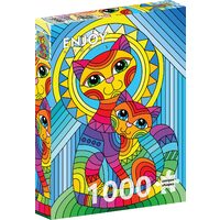 Puzzel 1000 stukjes ENJOY - Onafscheidelijke kat en kitten